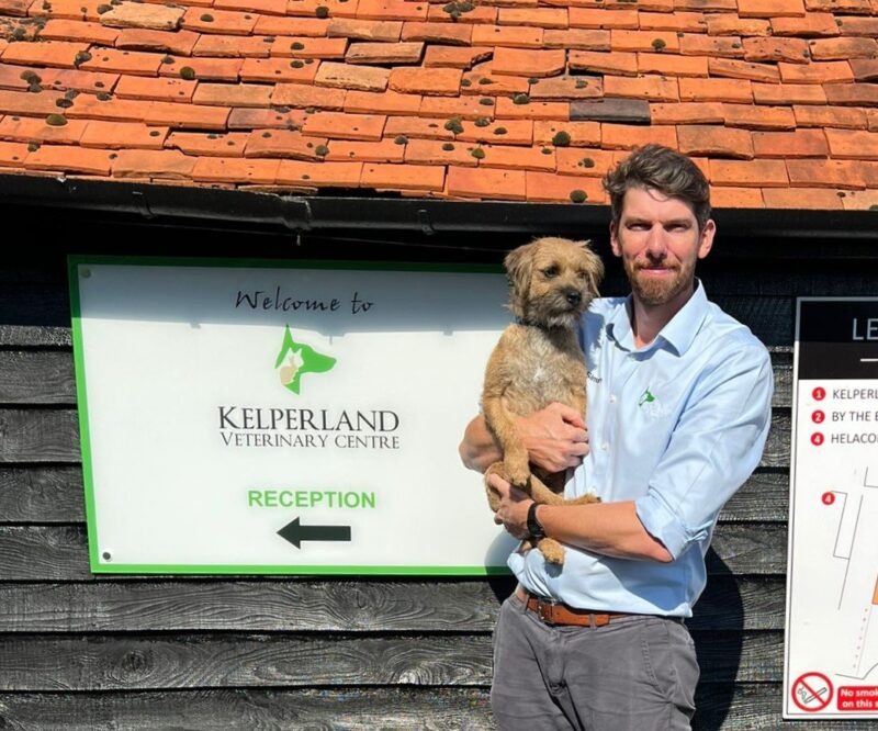 Simon Ratcliffe outside Kelperland Veterinary Centre